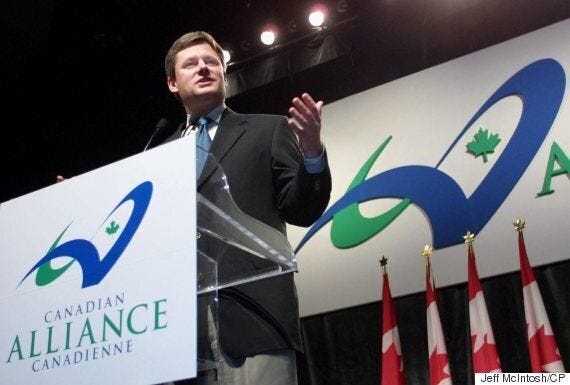 Steven Harper as the leader of the Canadian Alliance